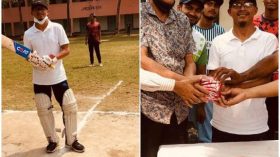 দেওয়ানগঞ্জে বঙ্গবন্ধুর জন্মশতবার্ষিকী প্রীতি ক্রিকেটে ইএনও আব্দুল্লাহ বিন রশিদ