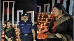 দিনাজপুর চিরিরবন্দরে শহীদদের স্মরণে কেন্দ্রীয় শহীদ মিনারে মোমবাতি প্রজ্বালন