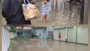 রূপগঞ্জে টানা বৃষ্টিতে জলাবদ্ধতা ,নিন্মাঞ্চলের অর্ধ লক্ষাদিক মানুষ পানি বন্দী